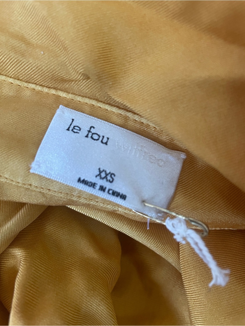 NEW 100% Silk Wilfred Le Fou Aura Shirt Dress Tie Dye Oversized Mustard Yellow - Picture 5 of 5